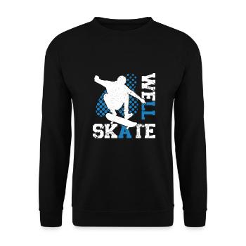 Art de skateboard pour garçons filles hommes cadeaux de skateboard - Sweat-shirt Unisexe - noir - Devant - Alina (178cm) & Michal (187cm)