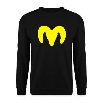 Dickhornschaf Silhouette – Wildnis pur - Unisex Pullover - Schwarz - Vorne - Alina (178cm) & Michal (187cm)