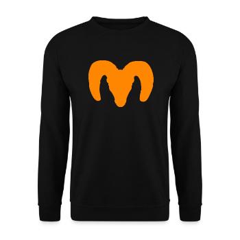 Dickhornschaf Silhouette – Wildnis pur - Unisex Pullover - Schwarz - Vorne - Alina (178cm) & Michal (187cm)