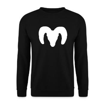 Dickhornschaf Silhouette – Wildnis pur - Unisex Pullover - Schwarz - Vorne - Alina (178cm) & Michal (187cm)