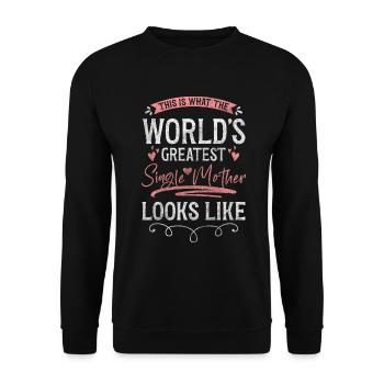 Parents Single Alone Father - Unisex Sweatshirt - black - Front - Alina (178cm) & Michal (187cm)