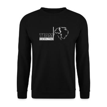 TEAM Zwergschnauzer Hunde Hund Wilsigns - Unisex Pullover - Schwarz - Vorne - Alina (178cm) & Michal (187cm)