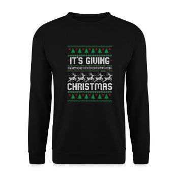 Es ist das Schenken von Weihnachten - Unisex Pullover - Schwarz - Vorne - Alina (178cm) & Michal (187cm)
