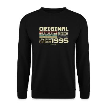 January 1995 | January 1995 Birthday Gift - Unisex Sweatshirt - black - Front - Alina (178cm) & Michal (187cm)