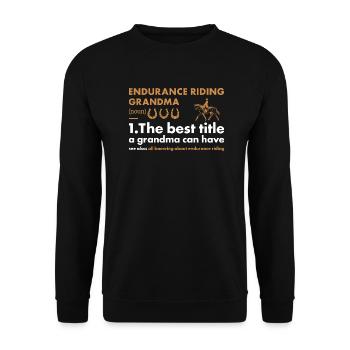 Rider Grandma Definition Endurance Riding - Unisex Pullover - Schwarz - Vorne - Alina (178cm) & Michal (187cm)