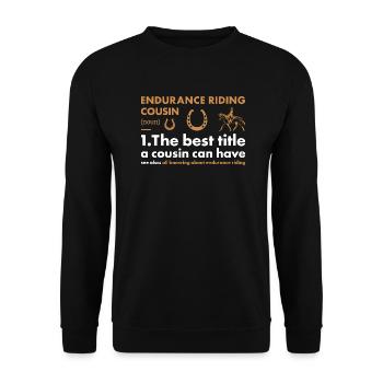 Rider Cousin Definition Endurance Riding - Unisex Pullover - Schwarz - Vorne - Alina (178cm) & Michal (187cm)