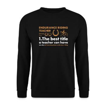 Rider Teacher Definition Endurance Riding - Unisex Pullover - Schwarz - Vorne - Alina (178cm) & Michal (187cm)