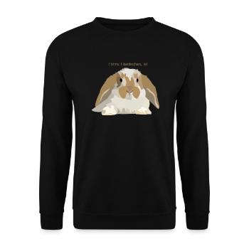 Kaninchen - Unisex Pullover - Schwarz - Vorne - Alina (178cm) & Michal (187cm)