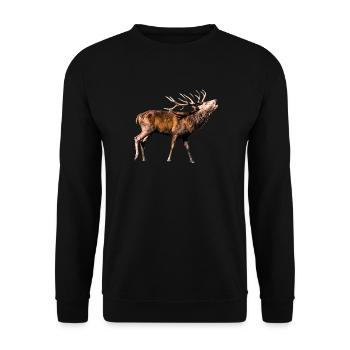 Idée cadeau de cerf tubulaire - Sweat-shirt Unisexe - noir - Devant - Alina (178cm) & Michal (187cm)