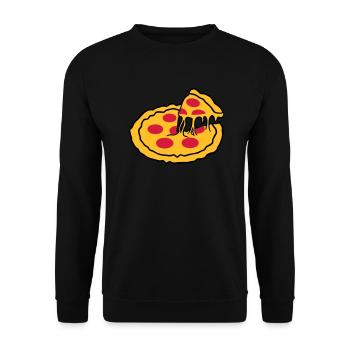 cheese hunger piece salami pizza delicious food hu - Unisex Sweatshirt - black - Front - Alina (178cm) & Michal (187cm)
