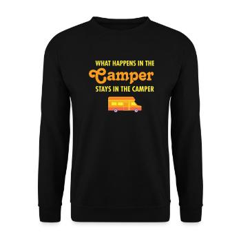 What Happens In The Camper Stays In The Camper - Unisex Sweatshirt - black - Front - Alina (178cm) & Michal (187cm)