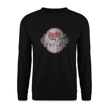 BADGE D'ANTIFA contre les nazis - Sweat-shirt Unisexe - noir - Devant - Alina (178cm) & Michal (187cm)