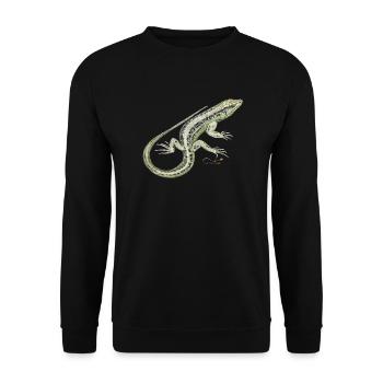 Zauneidechse - Unisex Pullover - Schwarz - Vorne - Alina (178cm) & Michal (187cm)