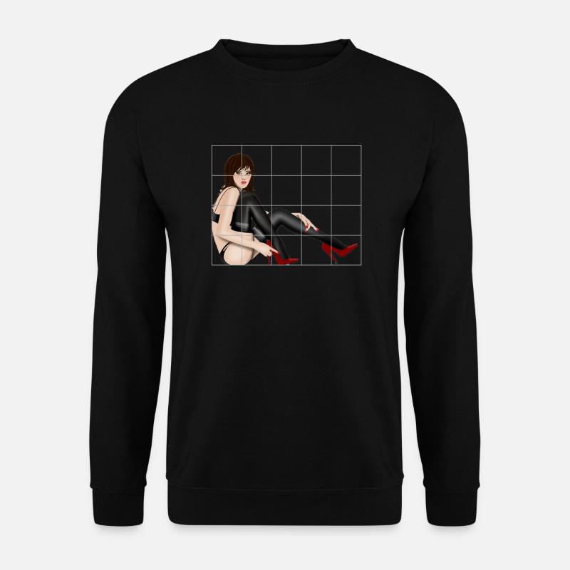 sexy Lady hinter Gittern - Unisex Pullover - Schwarz