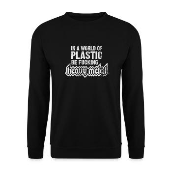 Eco Metal - no plastic Heavy Metal - Unisex Sweatshirt - black - Front - Alina (178cm) & Michal (187cm)
