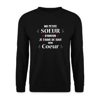 Ma petite sœur d'amour je t'aime - Sweat-shirt Unisexe - noir - Devant - Alina (178cm) & Michal (187cm)