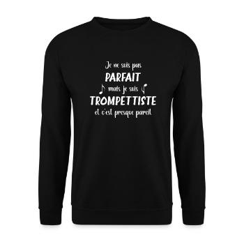Je ne suis pas parfait mais trompettiste - Sweat-shirt Unisexe - noir - Devant - Alina (178cm) & Michal (187cm)