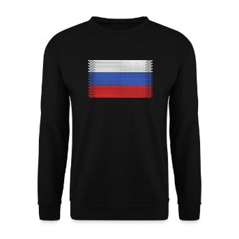 heart russia flag moscow russia style russian - Unisex Sweatshirt - black - Front - Alina (178cm) & Michal (187cm)