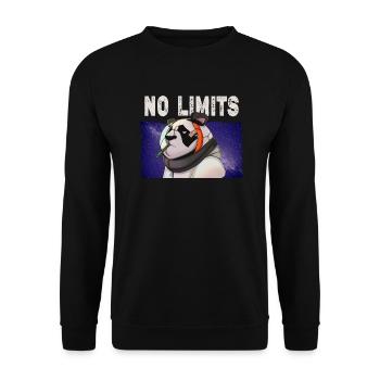 Panda on space - Unisex Pullover - Schwarz - Vorne - Alina (178cm) & Michal (187cm)