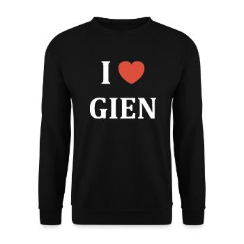 i love gien - Sweat-shirt Unisexe - noir - Devant - Alina (178cm) & Michal (187cm)