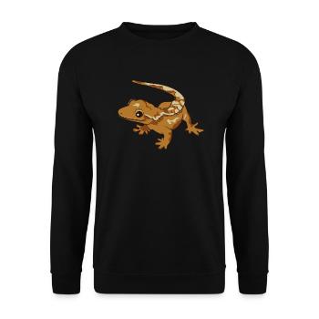 Kronengecko Eidechse Reptil Herpetologe - Unisex Pullover - Schwarz - Vorne - Alina (178cm) & Michal (187cm)