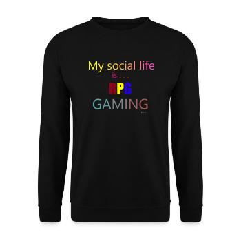 My Social Life is... - Unisex Pullover - Schwarz - Vorne - Alina (178cm) & Michal (187cm)