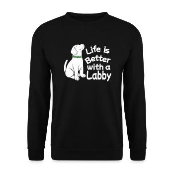Labrador Dog Dog owner Mistress Mr. Wau - Unisex Sweatshirt - black - Front - Alina (178cm) & Michal (187cm)