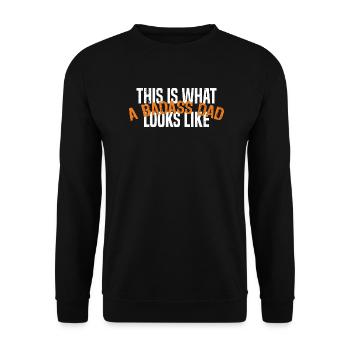 This is what a badass dad looks like - Unisex Sweatshirt - black - Front - Alina (178cm) & Michal (187cm)