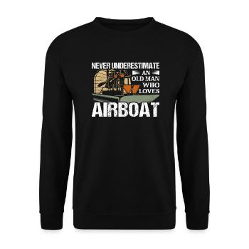 Ne sous-estimez jamais un vieil homme qui aime l’hydroglisseur W - Sweat-shirt Unisexe - noir - Devant - Alina (178cm) & Michal (187cm)