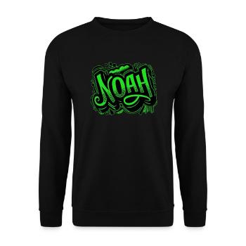 Noah Name Graffiti Green - Unisex Sweatshirt - black - Front - Alina (178cm) & Michal (187cm)