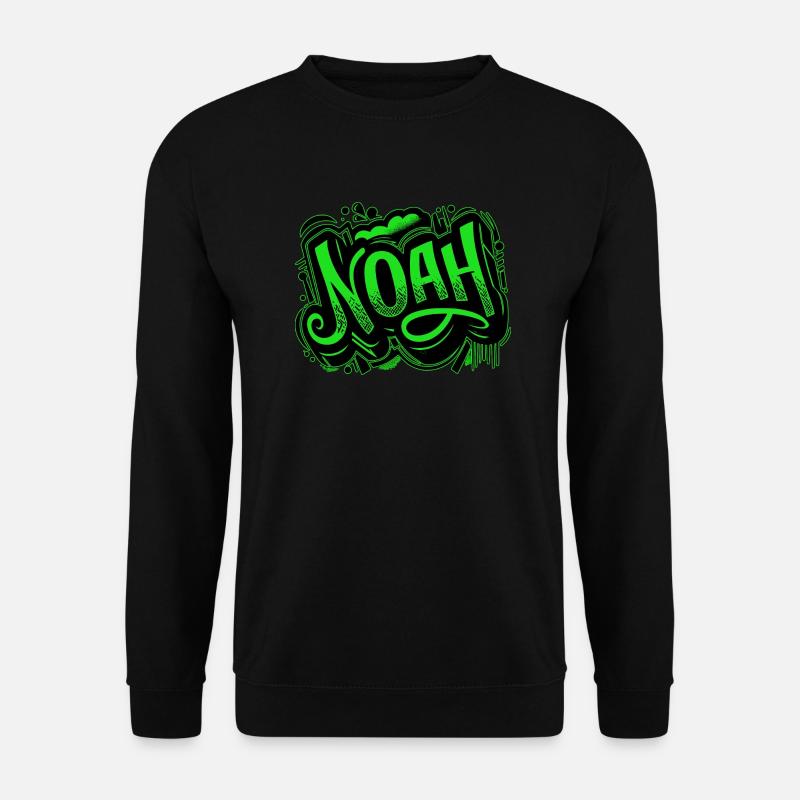 Noah Name Graffiti Green - Unisex Sweatshirt - black