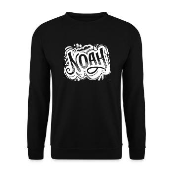 Noah Surname First Name Graffiti - Unisex Sweatshirt - black - Front - Alina (178cm) & Michal (187cm)