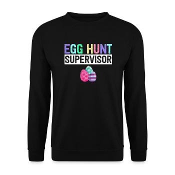 Superviseur de la chasse aux oeufs Fête de chasse aux oeufs maman papa - Sweat-shirt Unisexe - noir - Devant - Alina (178cm) & Michal (187cm)