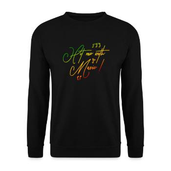 Hit Me With Music Rasta Colors Reggae - Unisex Sweatshirt - black - Front - Alina (178cm) & Michal (187cm)