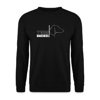 TEAM Dackel Hunde Hund Wilsigns - Unisex Pullover - Schwarz - Vorne - Alina (178cm) & Michal (187cm)