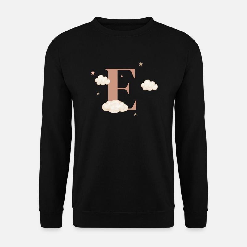 Letter e clouds stars - Unisex Sweatshirt - black
