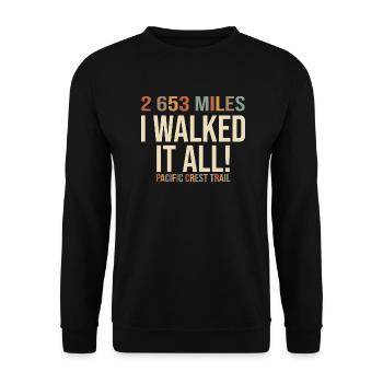 Finisher Pacific Crest Trail T-Shirt Rando PCT - Unisex Pullover - Schwarz - Vorne - Alina (178cm) & Michal (187cm)