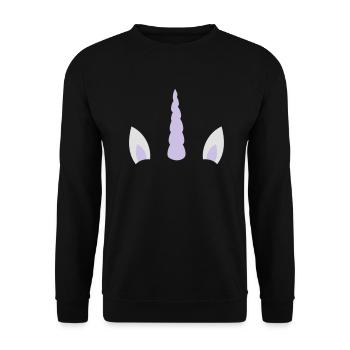 Einhornhorn und Ohren - Unisex Pullover - Schwarz - Vorne - Alina (178cm) & Michal (187cm)