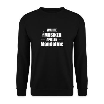 Mandoline Instrument Geschenk - Unisex Pullover - Schwarz - Vorne - Alina (178cm) & Michal (187cm)