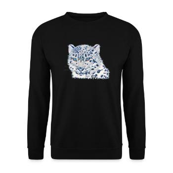 Leopard - Unisex Pullover - Schwarz - Vorne - Alina (178cm) & Michal (187cm)