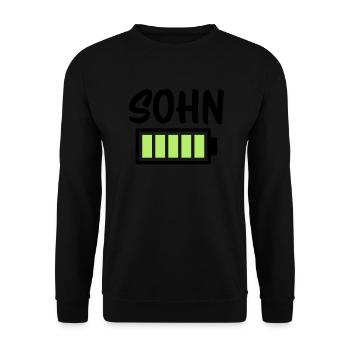 Sohn - Akku - Unisex Pullover - Schwarz - Vorne - Alina (178cm) & Michal (187cm)