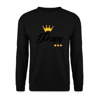 Grandfather Grandpa Family Papi Papy Großvater - Unisex Sweatshirt - black - Front - Alina (178cm) & Michal (187cm)