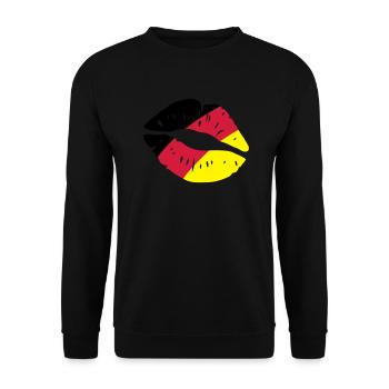 germany kiss lips - Unisex Pullover - Schwarz - Vorne - Alina (178cm) & Michal (187cm)
