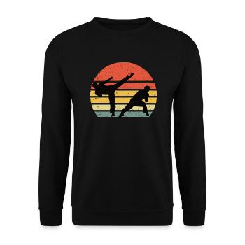 Capoeira vintage rétro - Sweat-shirt Unisexe - noir - Devant - Alina (178cm) & Michal (187cm)