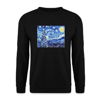 Nuit étoilée de Van Gough - Noël blanc - Sweat-shirt Unisexe - noir - Devant - Alina (178cm) & Michal (187cm)