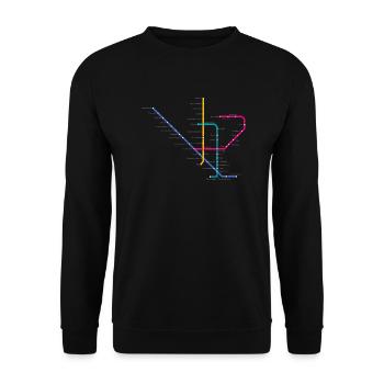 Métro Lisboa - Sweat-shirt Unisexe - noir - Devant - Alina (178cm) & Michal (187cm)