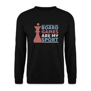 boardgames are my sport - board games are my... - Unisex Sweatshirt - black - Front - Alina (178cm) & Michal (187cm)