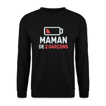 Maman de deux garçons - Sweat-shirt Unisexe - noir - Devant - Alina (178cm) & Michal (187cm)
