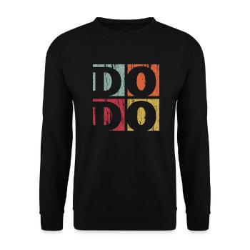 vintage retro used look Dodo Laufvogel - Unisex Pullover - Schwarz - Vorne - Alina (178cm) & Michal (187cm)
