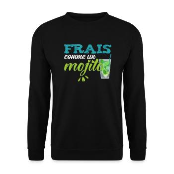 Mojito Morito Frais Cocktail Vacances Original Tee - Sweat-shirt Unisexe - noir - Devant - Alina (178cm) & Michal (187cm)